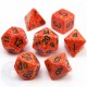 Polyhedral Dice 7 Piece Set Fire