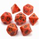 Polyhedral Dice set of 7 Elemental Fire