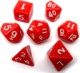 Polyhedral Dice 7 Piece Set Opaque Red