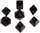 Polyhedral Dice 7 Piece set Black/Red