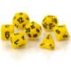 Polyhedral Dice 7 Piece Set Opaque Yellow