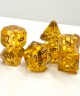 Polyheral Dice 7 Piece Set Transparent Yellow